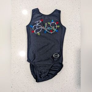 Ozone Gymnastics Dance Leotard Christmas Lights Child Small warrior style